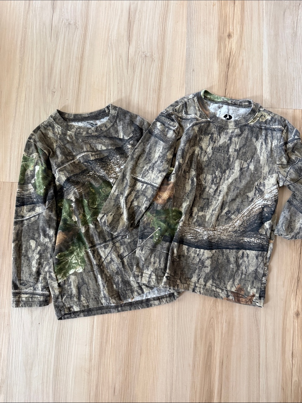 Mossy Oak Kids Long-Sleeve Camouflage Tee - Green/Brown/Black